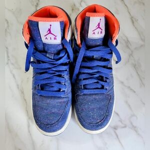 Limited Edition Air Jordan Denim Confetti High Tops - Youth Size 6Y